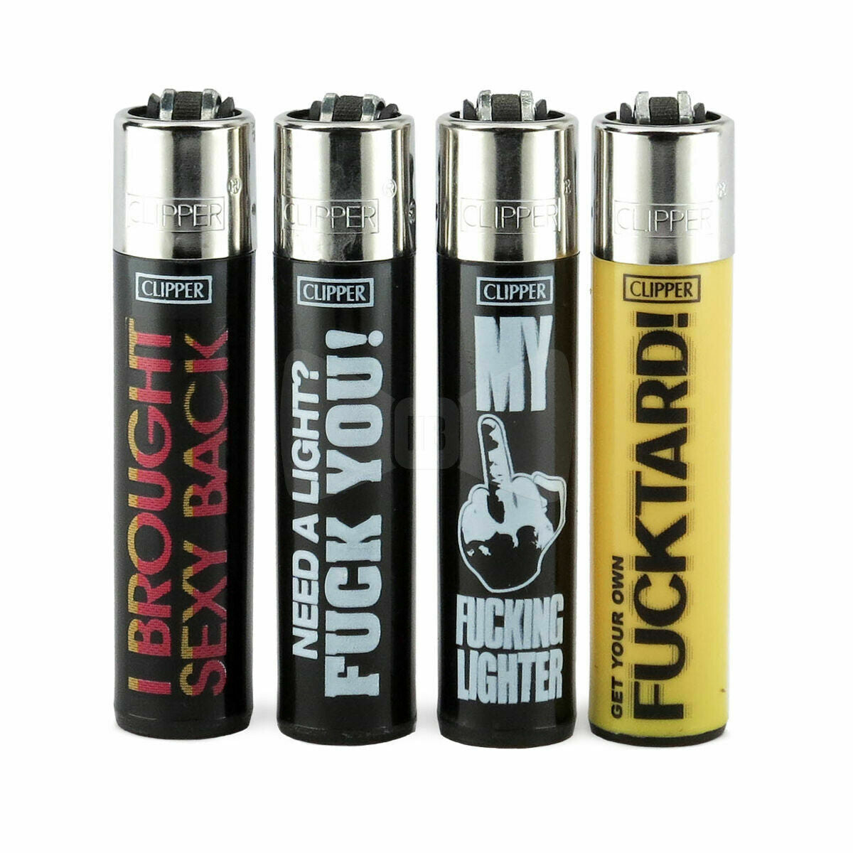 Clipper Lighter 3" Funny Sayings Assorted Pack Of 4