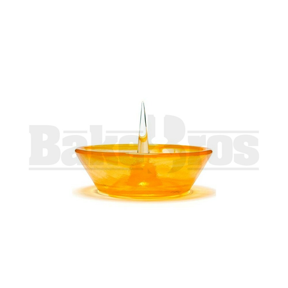DEBOWLER GLASS ASHTRAY 5" AMBER