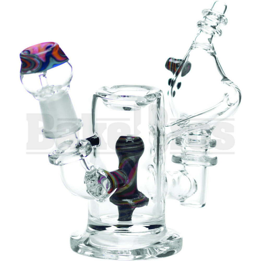 WP CANISTER RECYCLER W/ WAX DISH WIG WAG 6" CLEAR MALE 18MM
