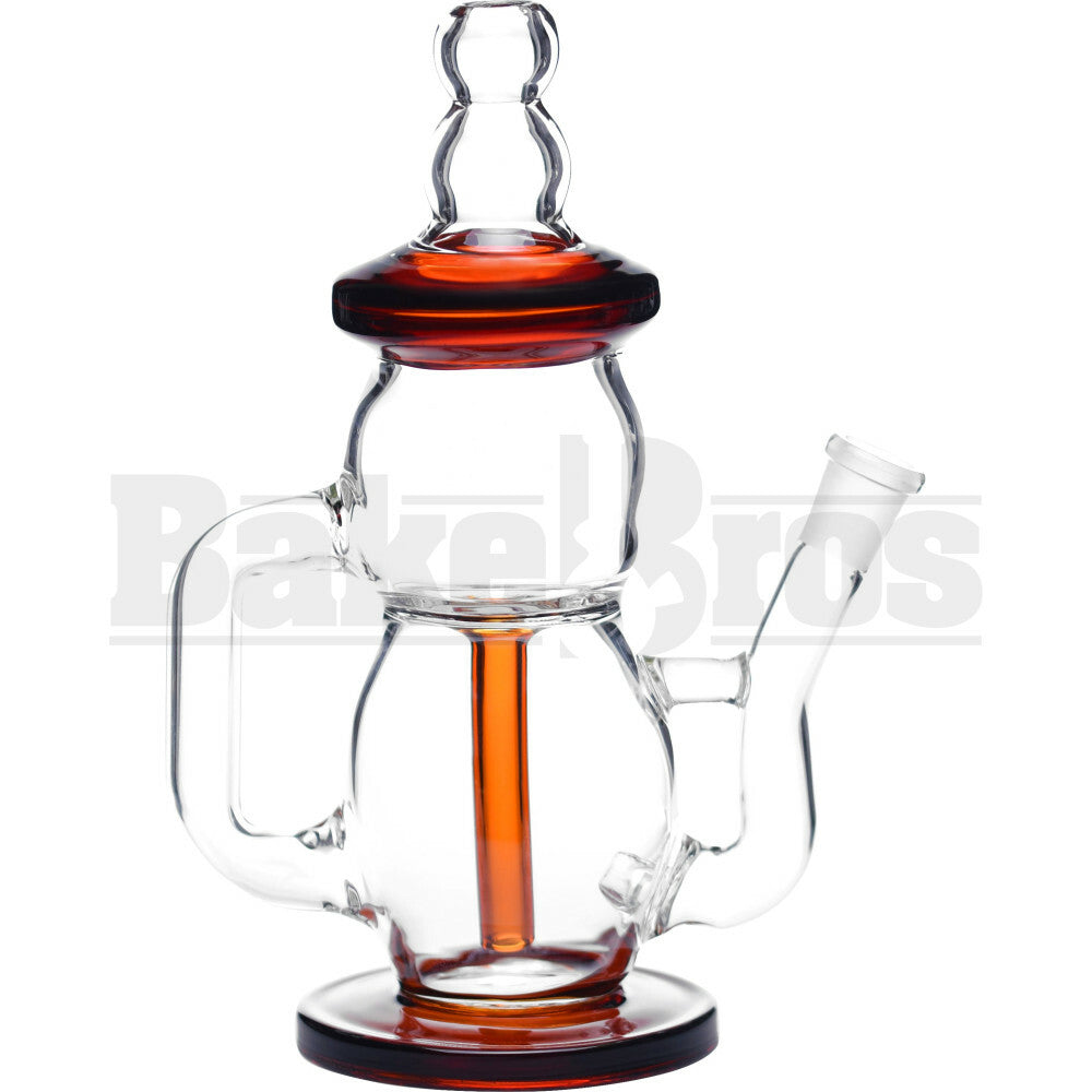 WP DIFFUSED PERC & INLINE RECYCLER BABY BOTTLE 8" AMBER FEMALE 14MM