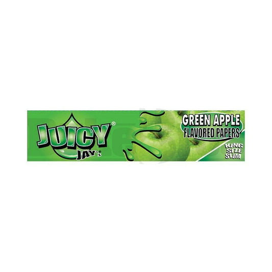 JUICY JAY'S FLAVORED PAPERS 32 LEAVES KINGSIZE GREEN APPLE Pack of 24