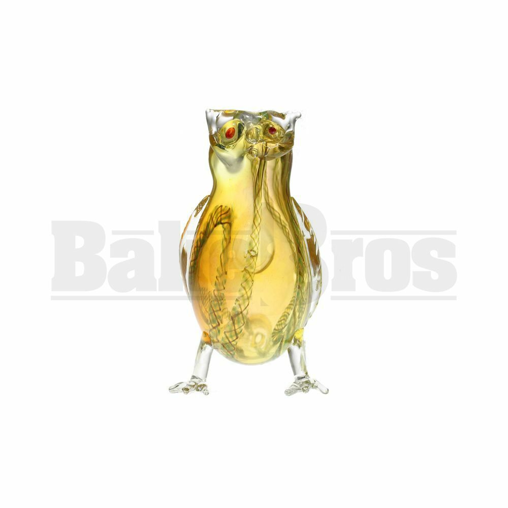 ANIMAL HAND PIPE SMALL OWL 6" ASSORTED COLORS