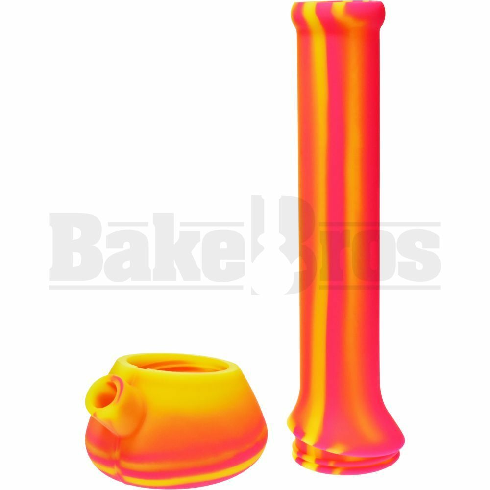 SILICONE WP BEAKER 2 PIECE ASSORTED DESIGN 13" PINK YELLOW ORANGE FEMALE 18MM