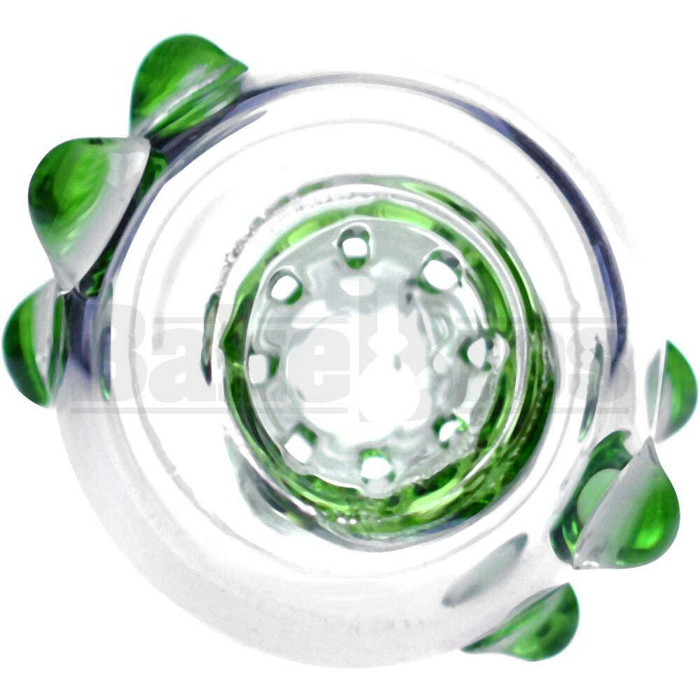 FEMALE BOWL SPHERE HEAD GRIP DOTS FULL MELT GREEN 18MM