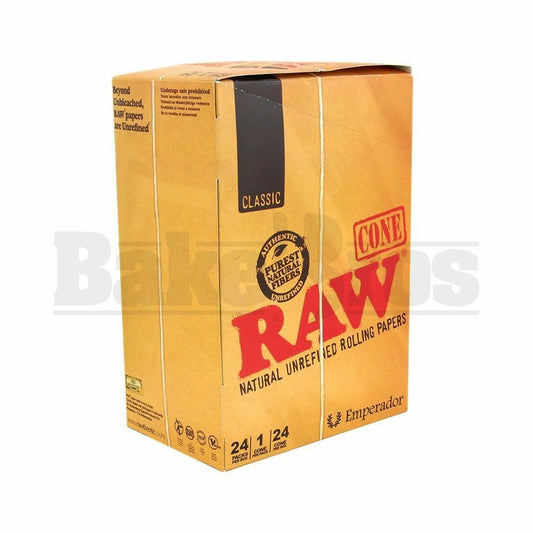 RAW NATURAL UNREFINED CONES CLASSIC EMPERADOR UNFLAVORED Pack of 24