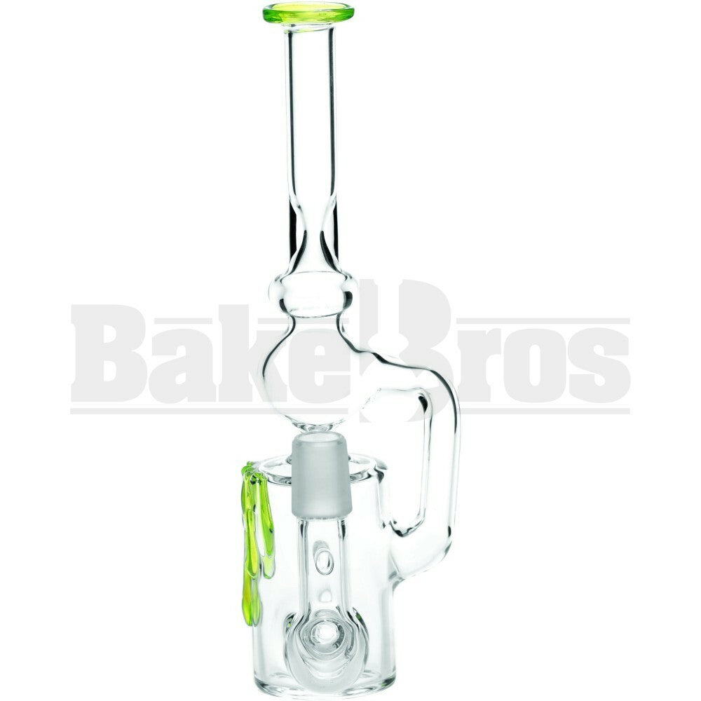 WP KLEIN RECYCLER INLINE PERC WITH BLOOD DRIPS 9" SLIME GREEN MALE 18MM