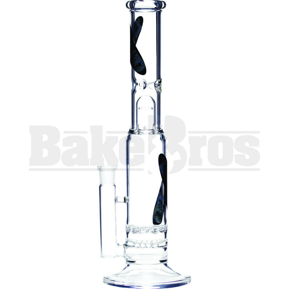 LIQUID GLASS WP 2X 5 LINE SLIT DIFFUSED PERC WITH SPLASHGUARD 16" CLEAR FEMALE 14MM
