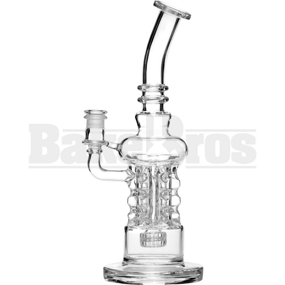 WP BENT NECK SWISS HEXACANNON W/ MATRIX PERC 11" CLEAR FEMALE 14MM