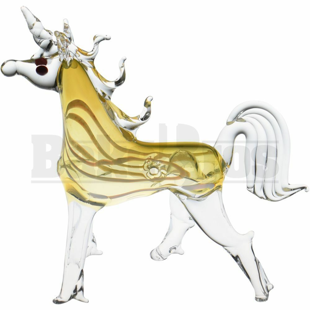 ANIMAL HAND PIPE UNICORN WITH LINEAR DESIGNS 6" ASSORTED COLORS