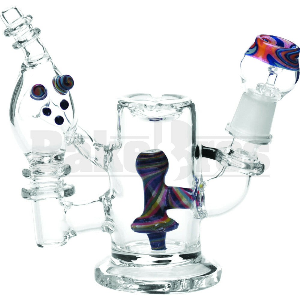 WP CANISTER RECYCLER W/ WAX DISH WIG WAG 6" CLEAR MALE 18MM