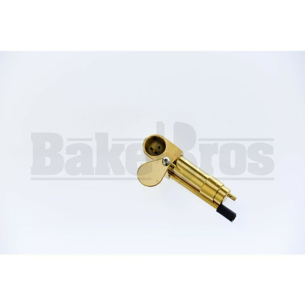 BRASS CARBURETOR HAND PIPE W/ SWIVAL CAP & POKER METALLIC