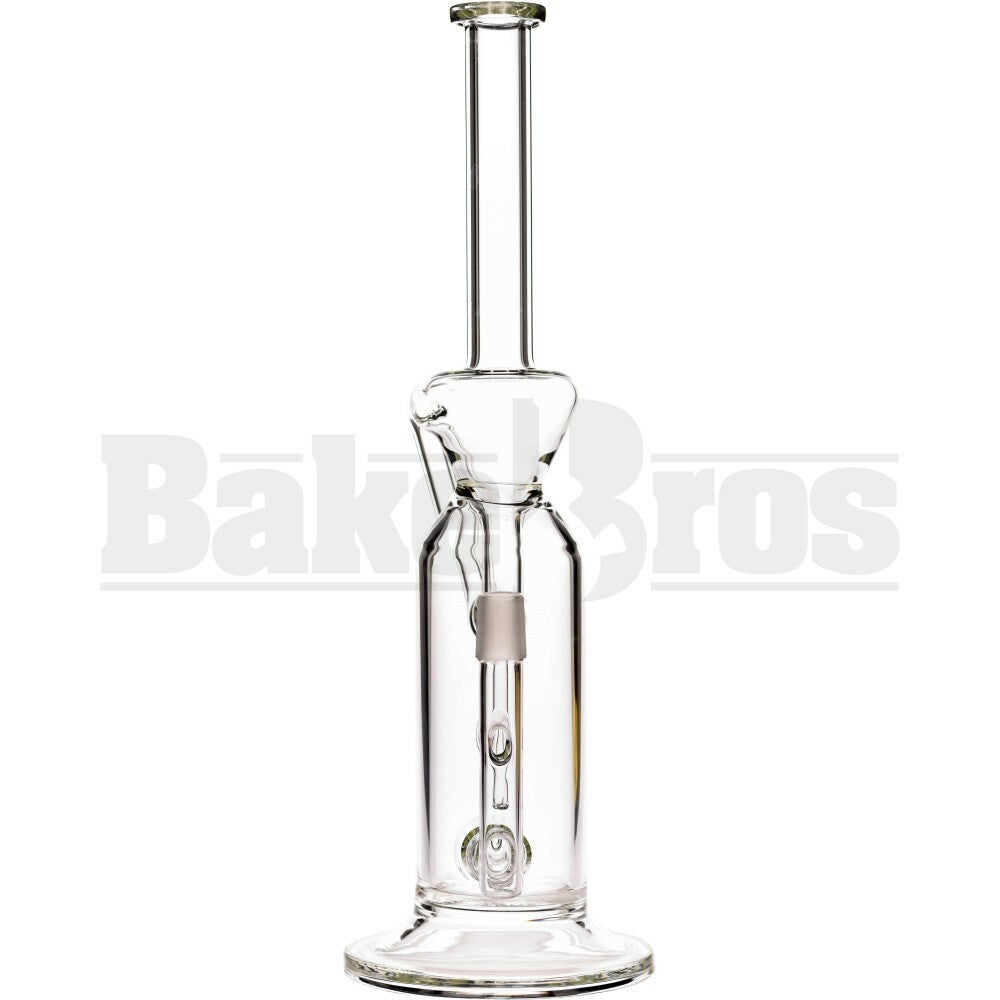 WP STRAIGHT TUBE FAT CAN FUNNEL RECYCLER W/ INLINE PERC 14" CLEAR MALE 18MM