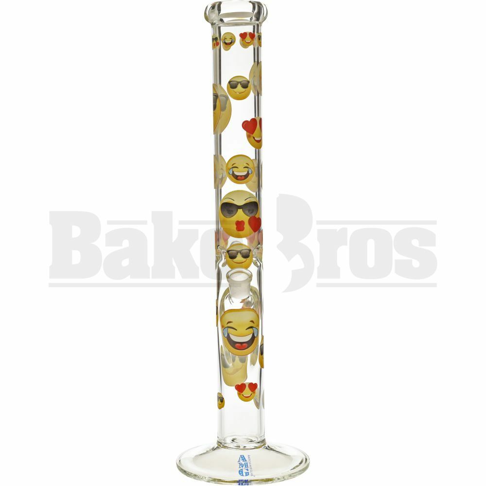 AMG GLASS WP STRAIGHT TUBE 18" EMOJI FEMALE 18MM