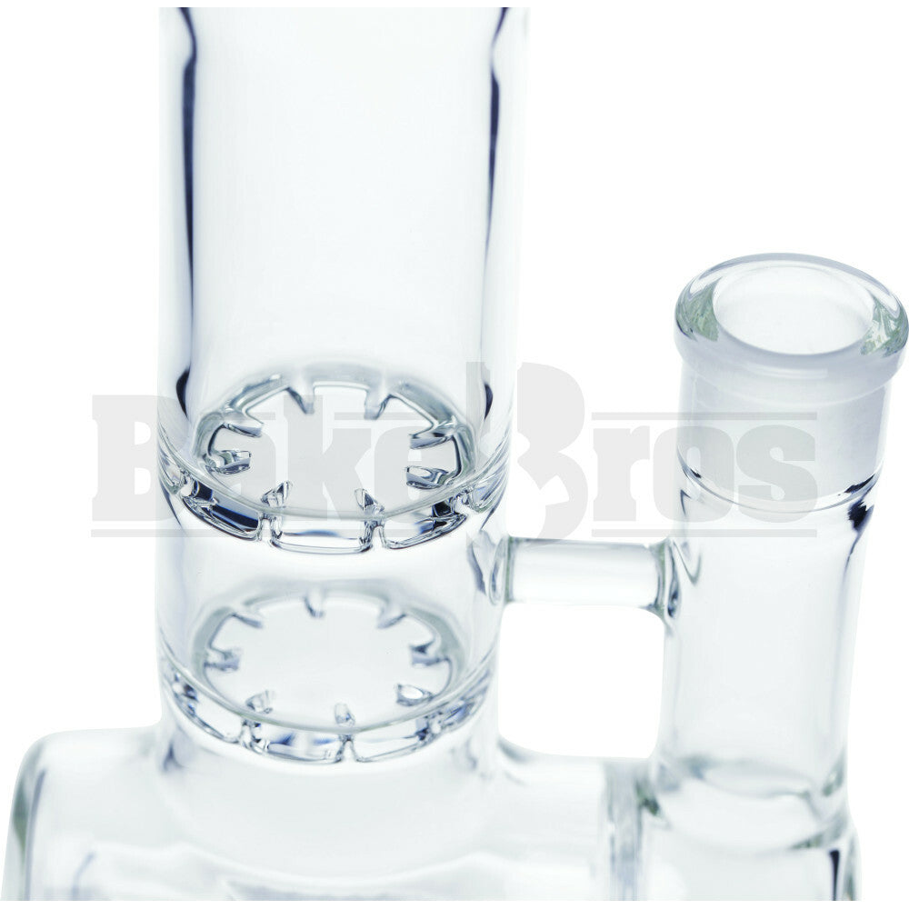 WP 2X BRILLIANCE PERC WITH INLINE T-SHAPE AND SPLASHGUARD 13" CLEAR FEMALE 18MM