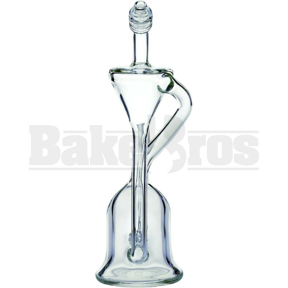 WP FUNNEL RECYCLER WITH INLINE BARREL GRIDDED PERC 8" CLEAR MALE 14MM