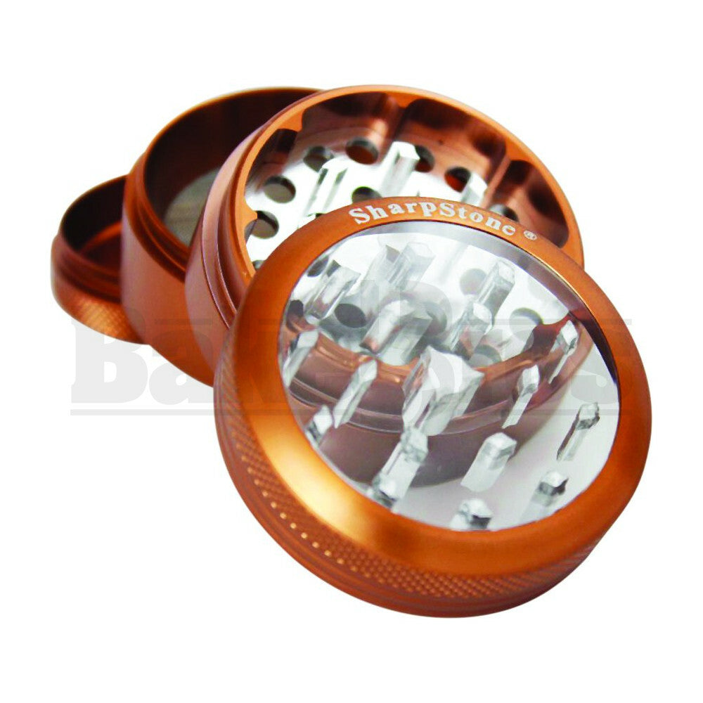 SHARPSTONE CLEAR TOP GRINDER 4 PIECE 2.2" BROWN Pack of 1