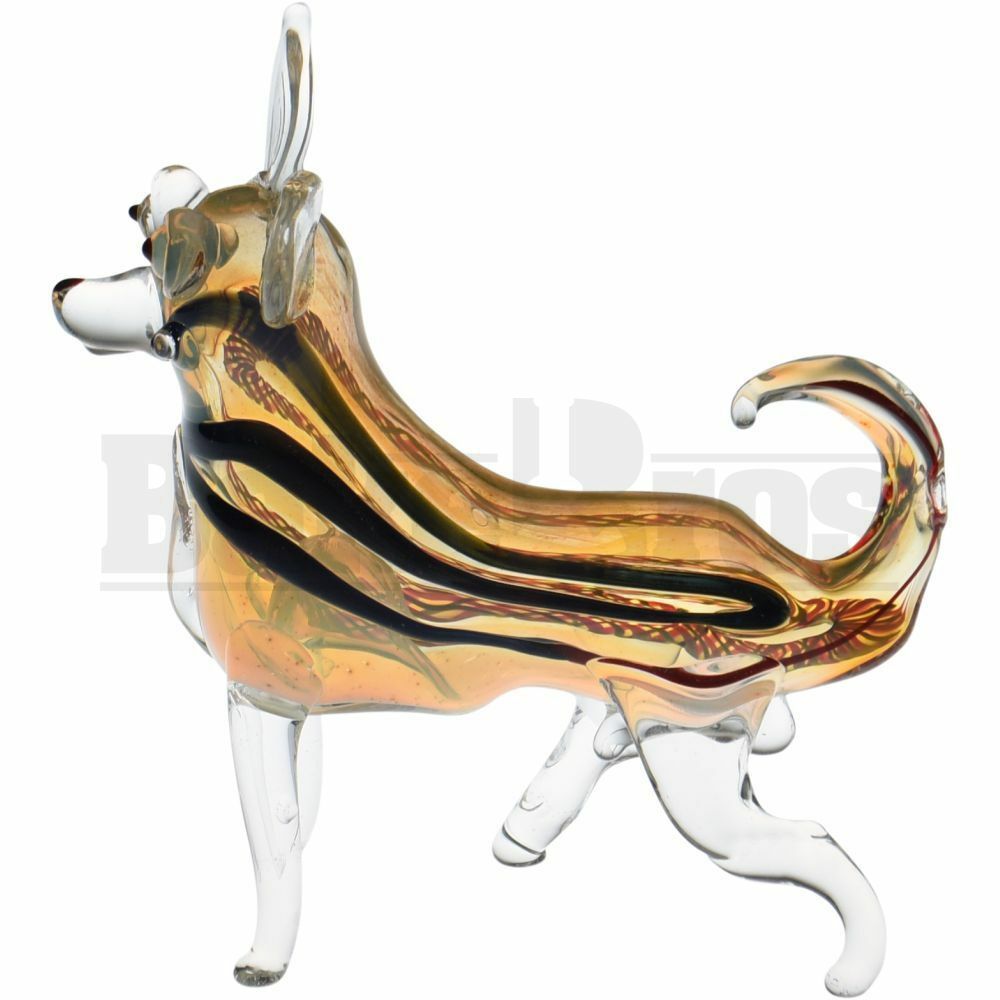 ANIMAL HAND PIPE EXCITED CHIHUAHUA 4" FUMED