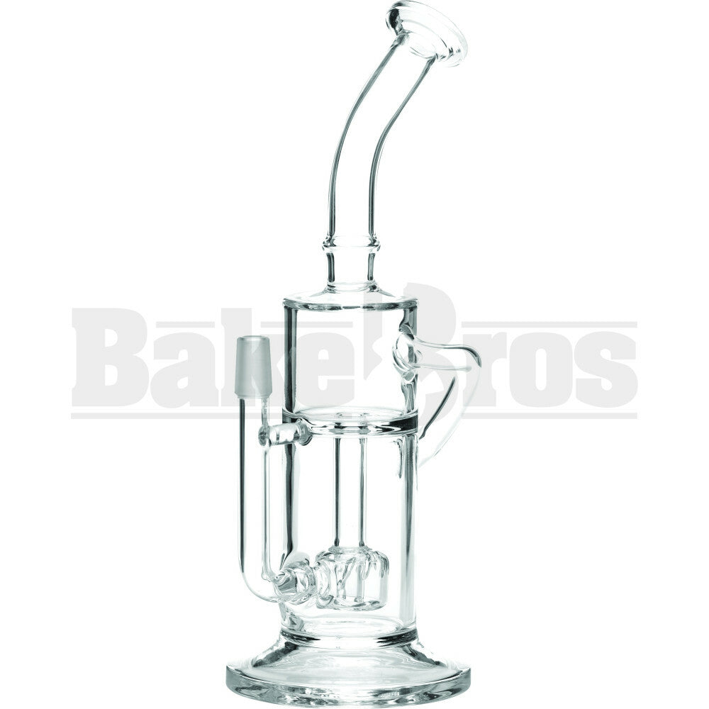WP SHOWERHEAD PERC INTEGRAL RECYCLER BENT NECK 10" CLEAR MALE 14MM