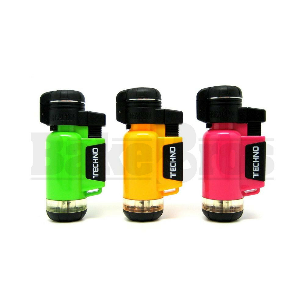 TECHNO BEACON REFILLABLE HANDHELD POCKET TORCH ASSORTED COLORS Pack of 1 3"