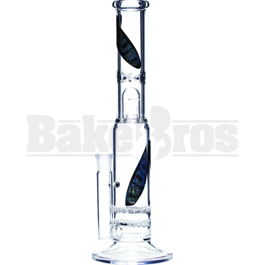 LIQUID GLASS WP 2X 5 LINE SLIT DIFFUSED PERC WITH SPLASHGUARD 16" CLEAR FEMALE 14MM