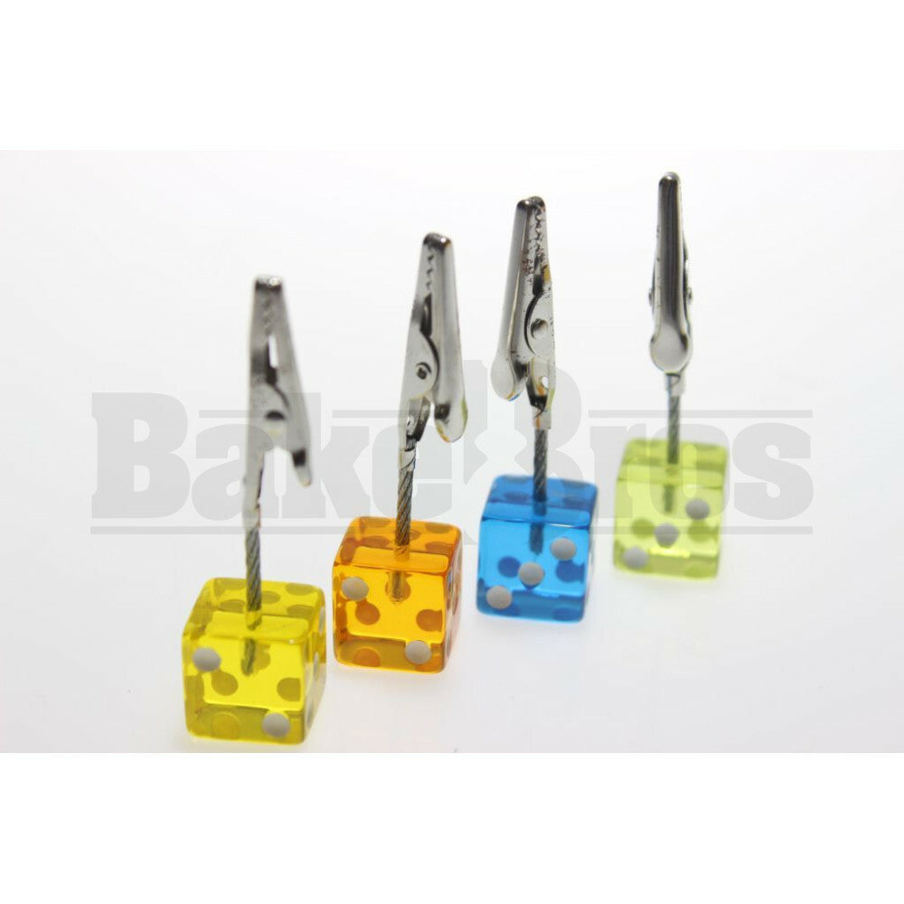 ROACH CLIP DICE STYLE ASSORTED COLORS Pack of 1 0.5"