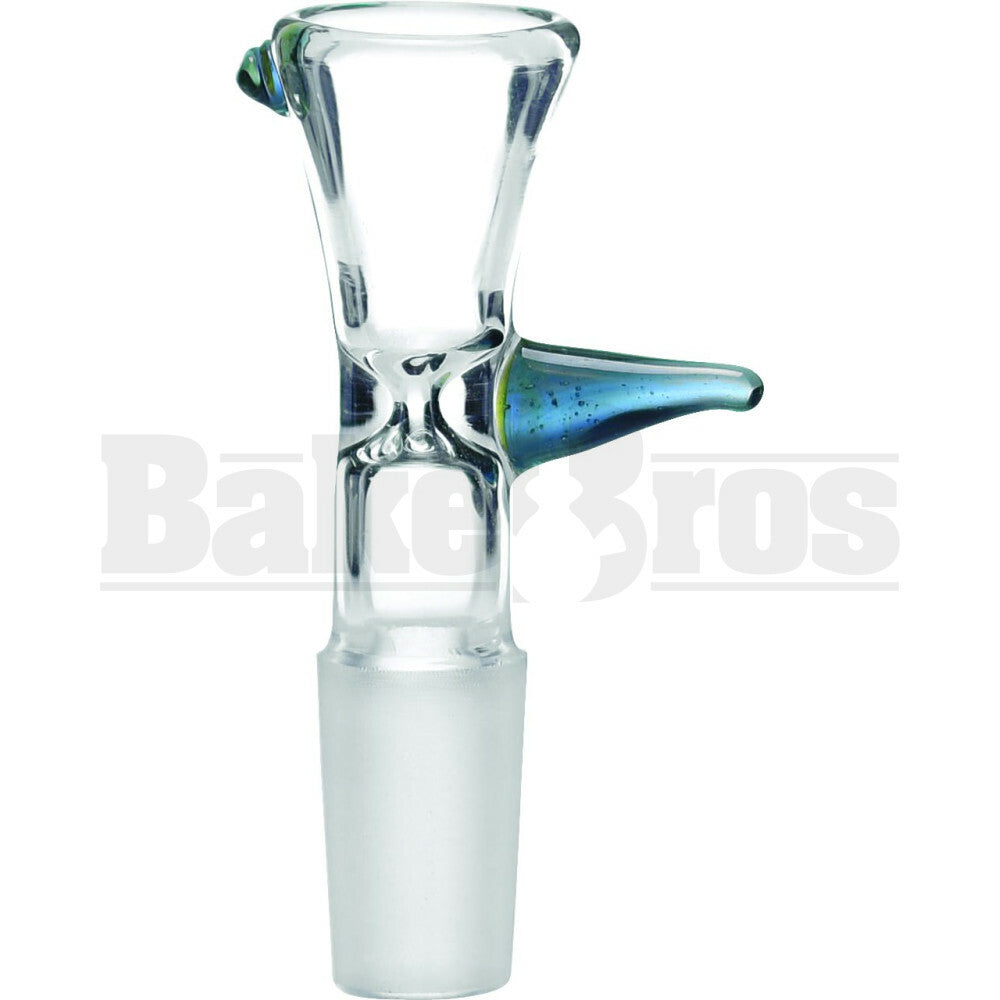 BOWL FUNNEL WITH GLASS DOT AND HORN HANDLE JADE GREEN 14MM