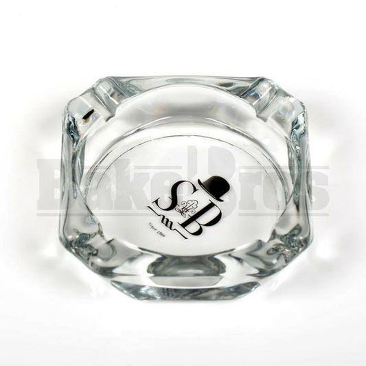 SHELDON BLACK ASHTRAY 4" CLEAR