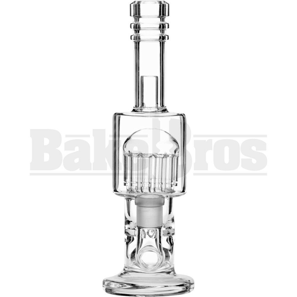 WP STRAIGHT TUBE 7MM 12 ARM TREE W/ TURBINE & SPLASHGUARD PERC 11" CLEAR FEMALE 18MM