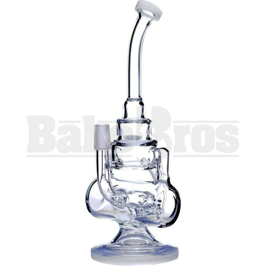 WP BARREL CAKE RIG RECYCLER W/ HAMMER HEAD PERC 8" IVORY WHITE MALE 14MM
