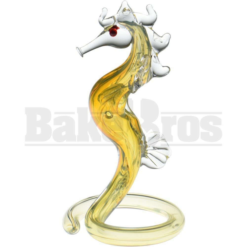 ANIMAL HAND PIPE FURIOUS SEAHORSE ON CRULED TAIL ASSORTED COLORS