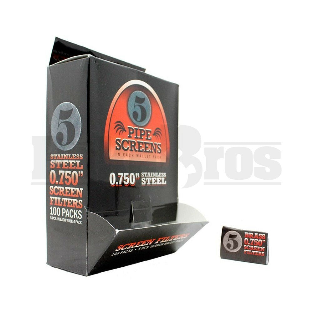 5 PIPE SCREENS IN EACH WALLET PACK 0.750" STEEL Pack of 100