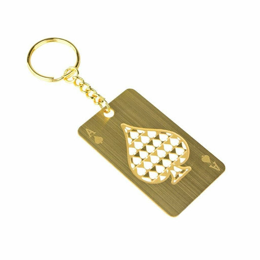 V Syndicate Grinder Card Keychains Ace Of Spades Gold Pack Of 1