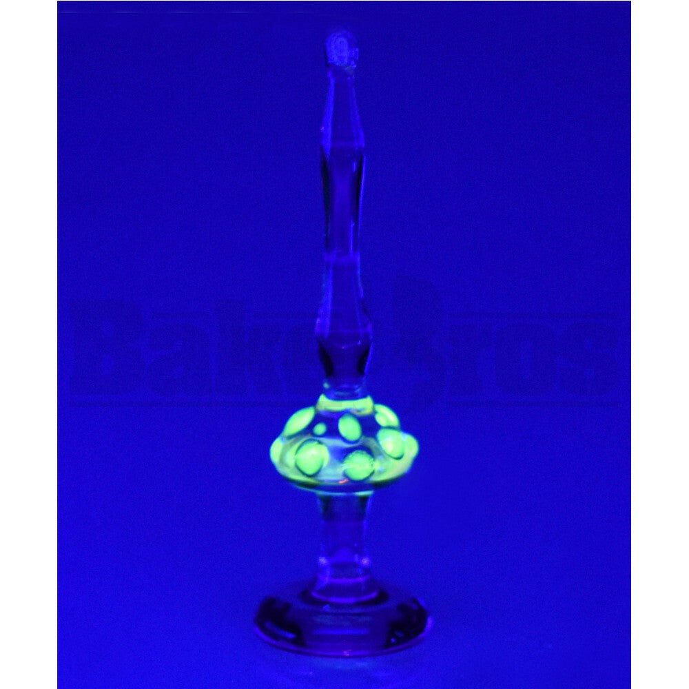 GLASS DABBER TOOL UV SHROOM WAND PINK ILLUMINATI 4"