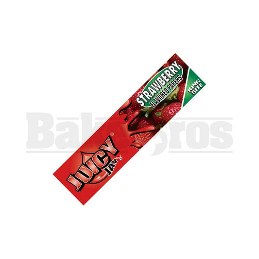 JUICY JAY'S FLAVORED PAPERS 32 LEAVES KINGSIZE STRAWBERRY Pack of 6