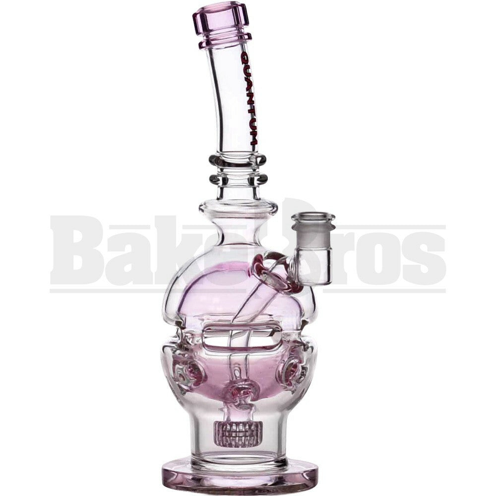 QUANTUM GLASS WP CHEESE FABERGE EGG W/ CIRC PERC 10" PINK FEMALE 14MM