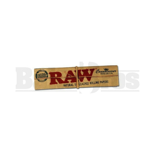 RAW ROLLING PAPERS CLASSIC CONNOISSEUR KING SIZE W/ TIPS 32 LEAVES UNFLAVORED Pack of 6
