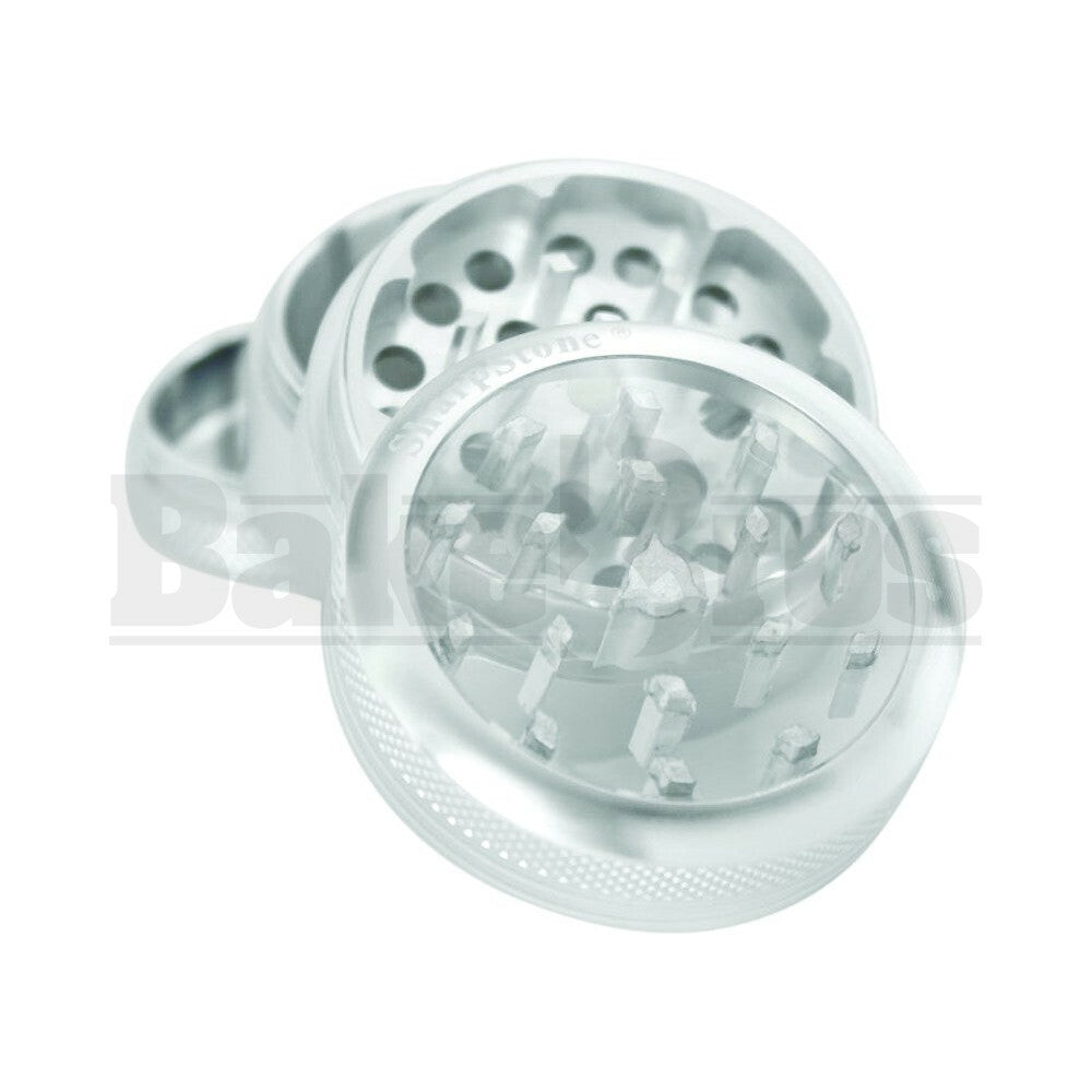 SHARPSTONE CLEAR TOP GRINDER 4 PIECE 2.2" SILVER Pack of 1