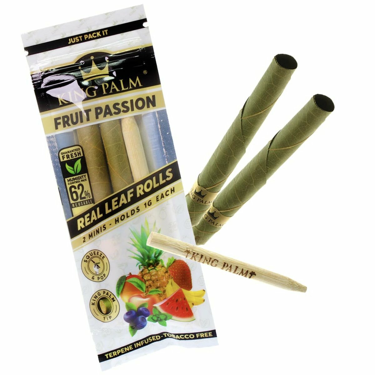 King Palm Wraps Mini 2 per Pack Fruit Passion Pack of 1