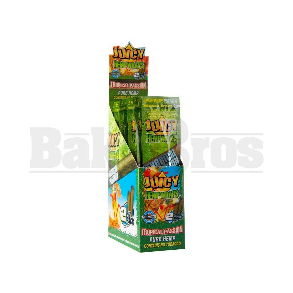 JUICY JAY'S HEMP WRAPS 2 DOUBLE WRAPS TROPICAL PASSION Pack of 25