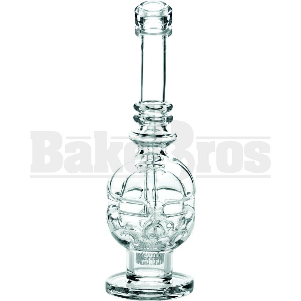 QUANTUM GLASS WP MINI CHEESE FABERGE EGG W/ CIRC PERC 8" CLEAR MALE 14MM
