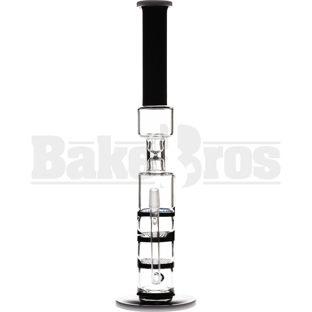 WP STRAIGHT CAN RECYCLER W/ 3X HONEYCOMB DISK PERC 14" BLACK WHITE FEMALE 14MM