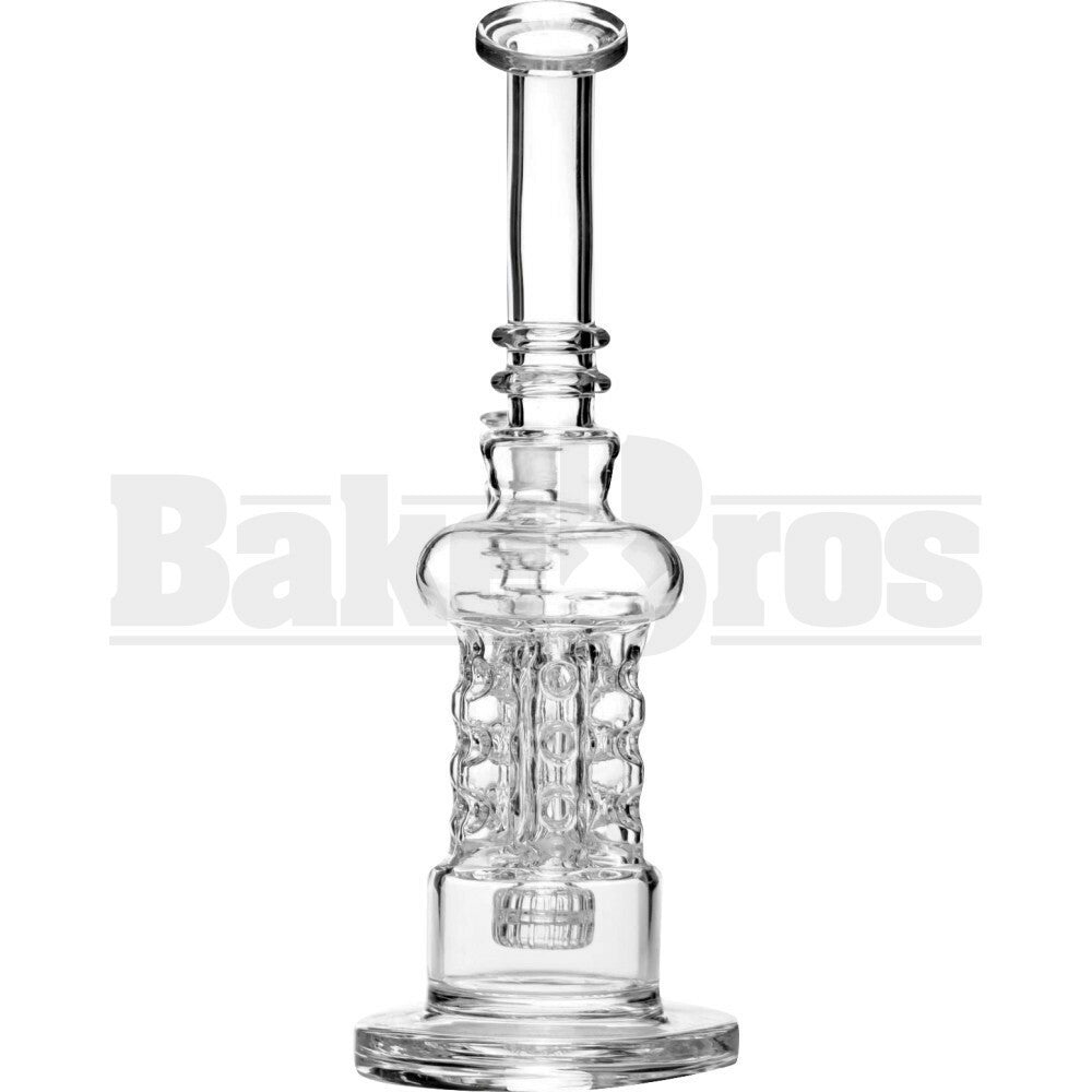 WP BENT NECK SWISS HEXACANNON W/ MATRIX PERC 11" CLEAR FEMALE 14MM