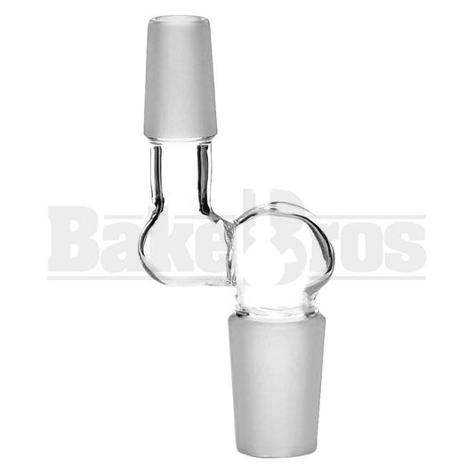 MALE TO MALE ESSENTIAL ADAPTER OFFSET W/ BULBS 180* CLEAR MALE 18MM 14MM MALE