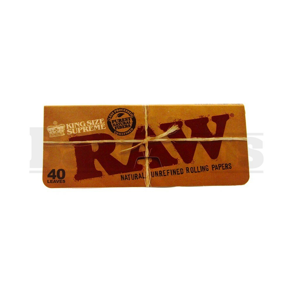 RAW NATURAL UNREFINED ROLLING PAPERS CLASSIC KING SIZE SUPREME 40 LEAVES UNFLAVORED Pack of 6