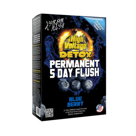 High Voltage Detox 5 Day Permanent Flush Blue Berry 2 16 Fl Oz