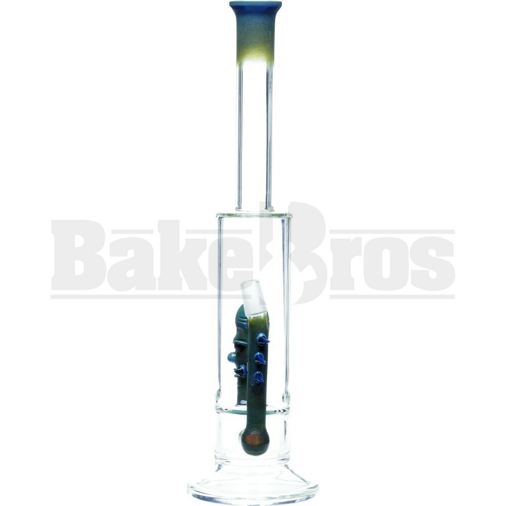 KROWN KUSH WP STRAIGHT TUBE MONSTER PERC W/ SNAKE BITE 15" EMERALD MALE 18MM