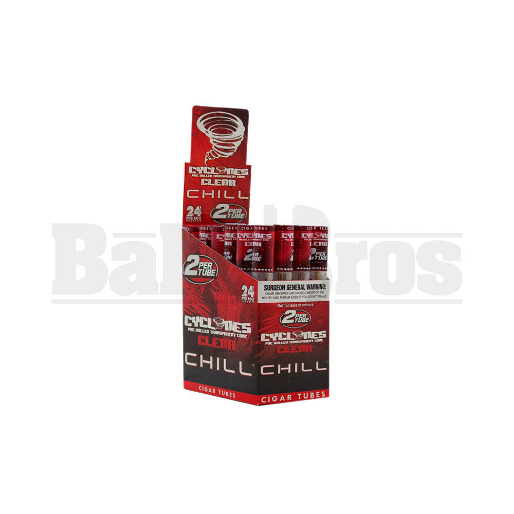 CYCLONES PRE ROLLED CONES CLEAR CHILL RED Pack of 24