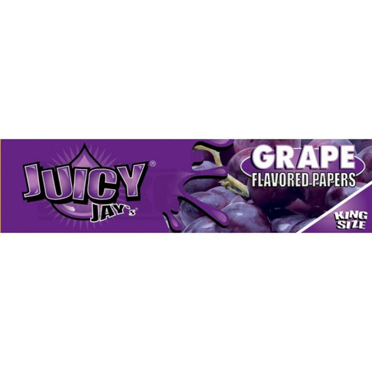 JUICY JAY'S FLAVORED PAPERS 32 LEAVES KINGSIZE GRAPE Pack of 6