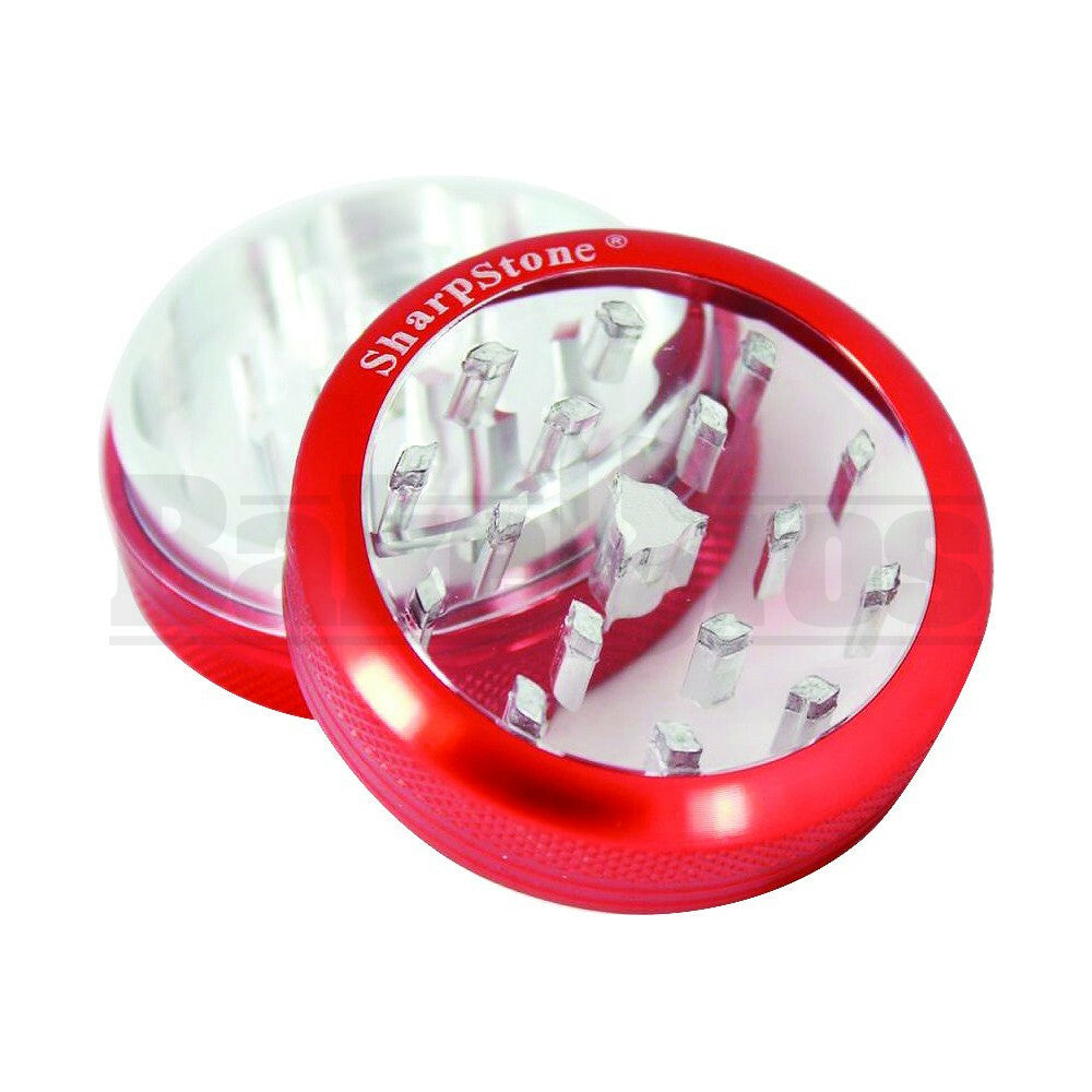 SHARPSTONE CLEAR TOP GRINDER 2 PIECE 2.2" RED Pack of 1