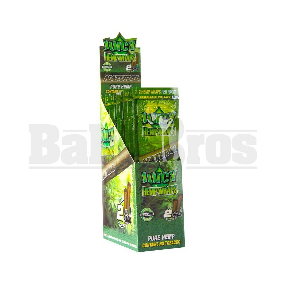 JUICY JAY'S HEMP WRAPS 2 DOUBLE WRAPS NATURAL Pack of 25